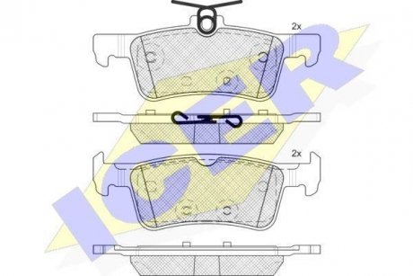 Колодки гальмівні (задние) Peugeot 308i/SW 07- ICER 182174-208 (фото 1)