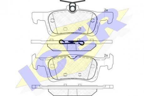 Колодки гальмівні (задні) Peugeot 308 13- ICER 182174 (фото 1)