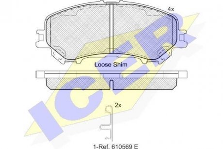 Колодки гальмівні (передние) Nissan Qashqai II/X-Trail/ Renault Koleos II 13- ICER 182181-200 (фото 1)