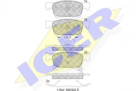 Колодки гальмівні (передні) Opel Corsa E 14-/Chevrolet Orlando 18- ICER 182221