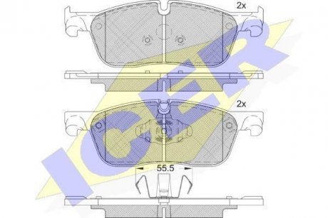 Колодки гальмівні (передние) Land Rover Range Rover Velar 17- ICER 182236-203 (фото 1)