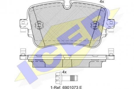 Колодки гальмівні (задние) Audi A6/A7/Q8 18-/A8/Q7 15-/VW Touareg 18- ICER 182248 (фото 1)