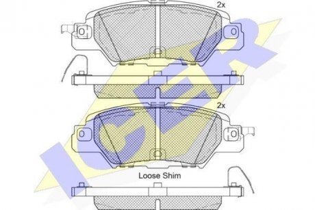 Колодки гальмівні (задние) Mazda CX-5 11-/CX-8 17-/MX-5 15-/Fiat 124 Spider 16- ICER 182258 (фото 1)