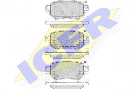 Колодки гальмівні (задні) Mazda 6 12-/CX-4/Chevrolet Trax 16- ICER 182263 (фото 1)