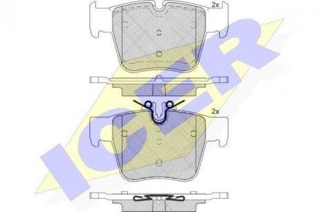 Колодки гальмівні (задние) MB C-class (W205)/GLC-class (X253) 15- ICER 182271