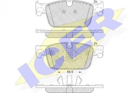 Колодки гальмівні (передние) Volvo S60/V60 18-/S90/V90/XC60 16- ICER 182276 (фото 1)