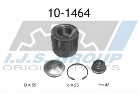 Підшипник маточини (задньої) Renault Clio 12- (25x55x43)(к-кт) IJS GROUP 10-1464 (фото 1)