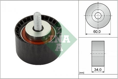 Ролик ГРМ Volvo S60/S80/S90/V40/V60/V70/V90/XC40/XC60/XC70/XC90 2.0d 13- (паразитний) INA 532 0888 10 (фото 1)