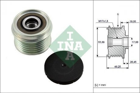 Шків генератора Suzuki Jimny 1.5 DDiS 03- INA 535 0233 10 (фото 1)