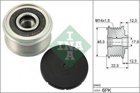 Шків генератора Renault Megane IV 1.6 16V 16- INA 535 0291 10 (фото 1)