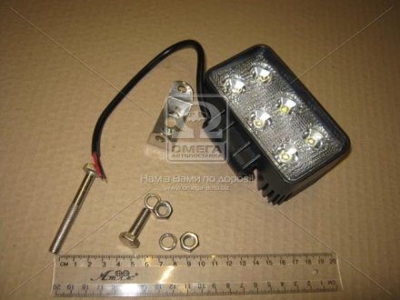 Фара LED прямоуг. 18W, 6 ламп, 110*90мм, 1200Lm широкий луч 12/24V 6000K (LITLEDA,) JUBANA 453701046