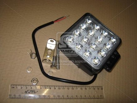 Фара LED квадратная 48W, 16 ламп, 110*110мм, 3300Lm широкий луч 12/24V 6000K (LITLEDA,) JUBANA 453701052