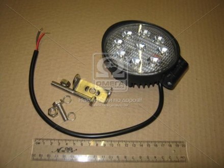 Фара LED круглая 27W, 9 ламп, 115*140мм, 1800Lm узкий луч 12/24V 6000K (LITLEDA,) JUBANA 453701074