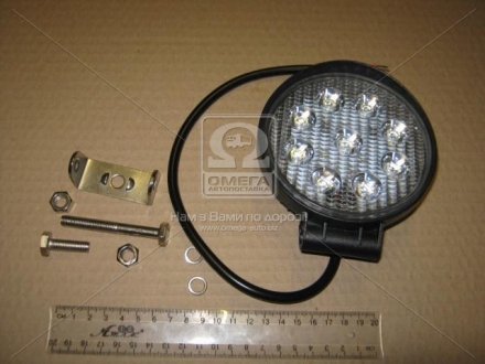 Фара LED круглая 27W, 9 ламп, 115*140мм, 1800Lm широкий луч 12/24V 6000K (LITLEDA,) JUBANA 453701075
