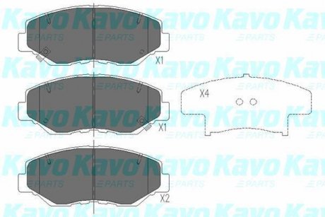 Колодки гальмівні (передние) Honda Accord VII/CR-V II 2.0-2.4 01-08 KAVO KBP-2034 (фото 1)