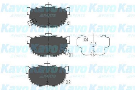 Колодки гальмівні (задние) Hyundai Elantra/Kia Cerato 00- KAVO KBP-3007 (фото 1)