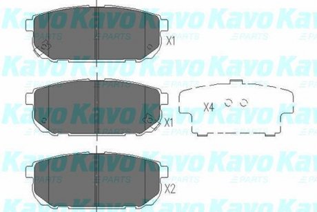 Колодки гальмівні (задние) Kia Sorento I 02- KAVO KBP-4015 (фото 1)