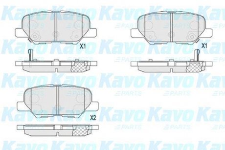 Колодки гальмівні (задні) Mitsubishi Outlander III/Mazda 6 12- (Akebono) KAVO KBP-5551 (фото 1)