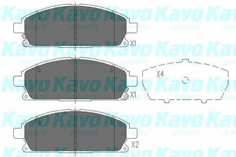 Колодки гальмівні (передні) Nissan X-Trail 01-13/Pathfinder 97-04 KAVO KBP-6515 (фото 1)