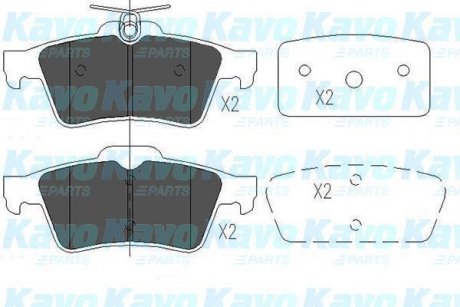 Колодки гальмівні (задні) Ford Connect 02-/Mazda 3/5 03- (Ate - Teves) KAVO KBP-6554 (фото 1)