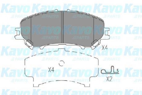 Колодки гальмівні (передние) Nissan Qashqai II/X-Trail/ Renault Kadjar 13- (141.7x60x16.8) KAVO KBP-6614 (фото 1)