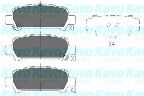 Колодки гальмівні (задні) Subaru Impreza/Outback/Forester 95- (Akebono) KAVO KBP-8002 (фото 1)