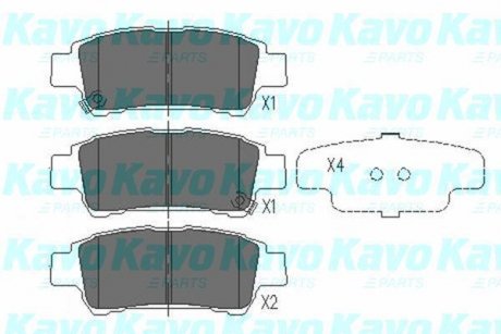 Колодки гальмівні (задні) Toyota Avensis/ Privia 2.0/2.0D 01-09 KAVO KBP-9014 (фото 1)