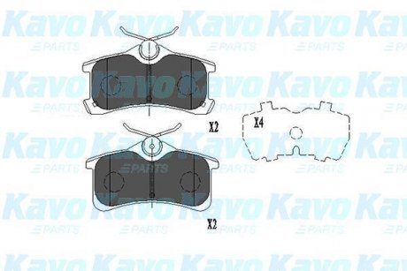 Колодки гальмівні (задні) Toyota Avensis/ Corolla 99-03 KAVO KBP-9017 (фото 1)