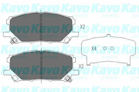 Колодки гальмівні (передні) Lexus RX 03- (141x54.5) KAVO KBP-9080 (фото 1)