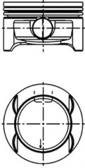 Поршень з кільцями OPEL 73.9 ASTRA H Z14XEP (вир-во) KOLBENSCHMIDT 40386620 (фото 1)