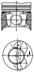 Поршень с кольцами PSA/FORD 74.2 DV4TD(8HX)/F6JA/DV4C(8HR) (пр-во) KOLBENSCHMIDT 40469610 (фото 1)