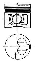 Поршень з кільцями AUDI/VW 79.5 1.9D/2.4D 1X/1Y/3D/AAS/AAB (вир-во) KOLBENSCHMIDT 91386600 (фото 1)