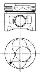 Поршень VW Passat 1.9 TDI 93-00 (79.76mm/+0.25) KOLBENSCHMIDT 94428710 (фото 1)