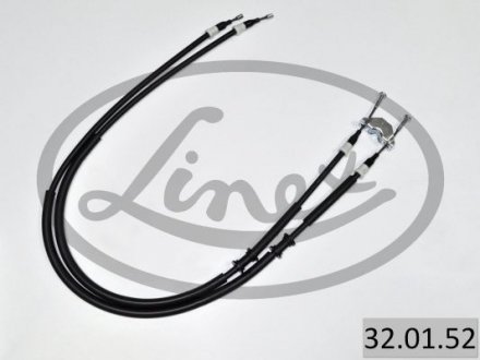 Трос ручника Opel Combo 01- (барабанні гальма) (1235/1040mm) (к-кт) LINEX 32.01.52 (фото 1)