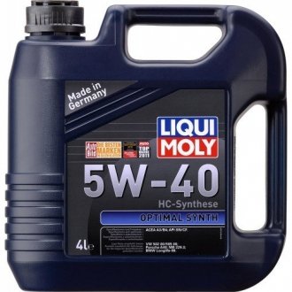 Олива моторна OPTIMAL SYNTH 5W-40 (Каністра 4л) LIQUI MOLY 3926 (фото 1)