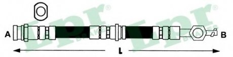 Шланг тормозной TOYOTA COROLLA (E12J, E12T), AVENSIS (T25) передн. лев. (пр-во) LPR 6T48098 (фото 1)