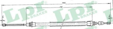 Тросик стояночного тормоза LPR C0660B