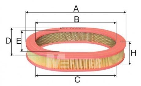 Фільтр повітряний MAZDA (вир-во) M-FILTER A285 (фото 1)