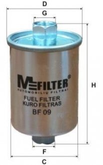 Фильтр топливный DAEWOO NEXIA 95- (пр-во) M-FILTER BF09 (фото 1)