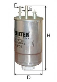 Фильтр топливный FIAT DOBLO 1.3 D, DUCATO 2007 2.0-3.0 JTD 06- (пр-во) M-FILTER DF3531 (фото 1)