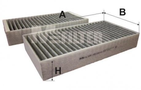 Фільтр салону MB GL, ML 06- вугільний (2шт.) (вир-во) M-FILTER K9110C2 (фото 1)