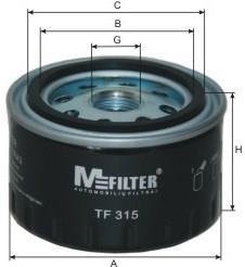Фильтр масляный двигателя DACIA, RENAULT (пр-во) M-FILTER TF315 (фото 1)