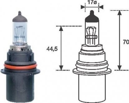 Лампа розжарювання HB1 12V 65/45W P29T (вир-во) MAGNETI MARELLI 002555200000 (фото 1)