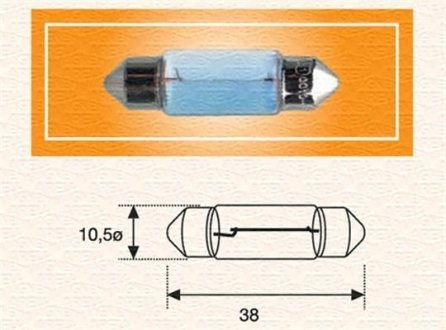 Лампа допоміжн. освітлення C5W 12V 5W SV8.5-8 (вир-во) MAGNETI MARELLI 009418100000 (фото 1)