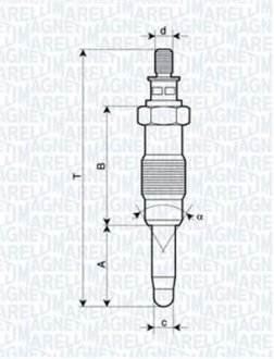 UX13A Свеча накала MAGNETI MARELLI 062583003304 (фото 1)