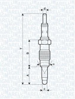 UX21A Свеча накала MAGNETI MARELLI 062900011304 (фото 1)