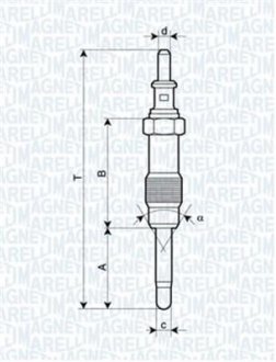 UX23A Свеча накала MAGNETI MARELLI 062900046304 (фото 1)