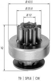 Шестерня, стартер (вир-во кор.код. AMB0237) MAGNETI MARELLI 940113020237 (фото 1)