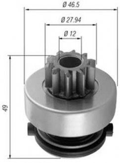 Бендикс стартера MB Sprinter/Vito OM601-646 (z=10) (Bosch) MAGNETI MARELLI 940113020353 (фото 1)