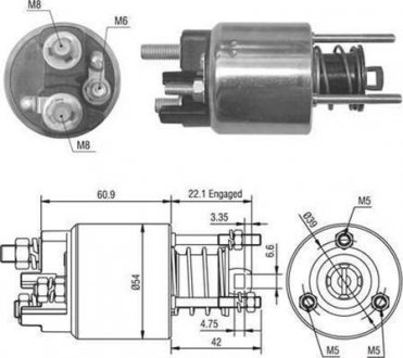 Тягове реле, стартер (вир-во кор.код. AME0016) MAGNETI MARELLI 940113050016 (фото 1)